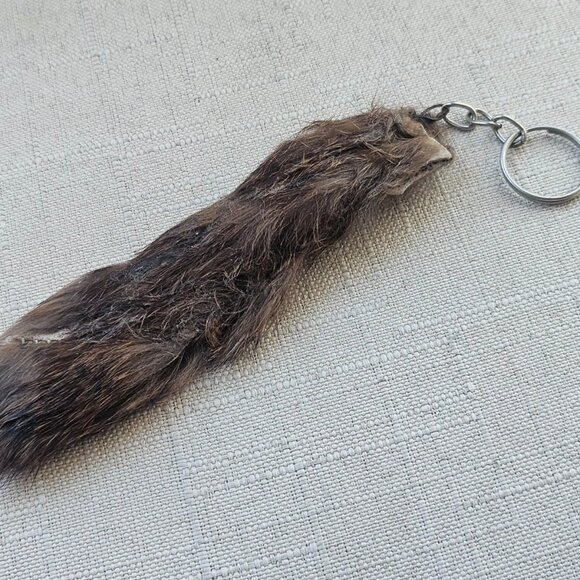 Real Fur Key Chain Handmade Brown Hair Fur Keys Holder Keychain - Picture 8 of 11